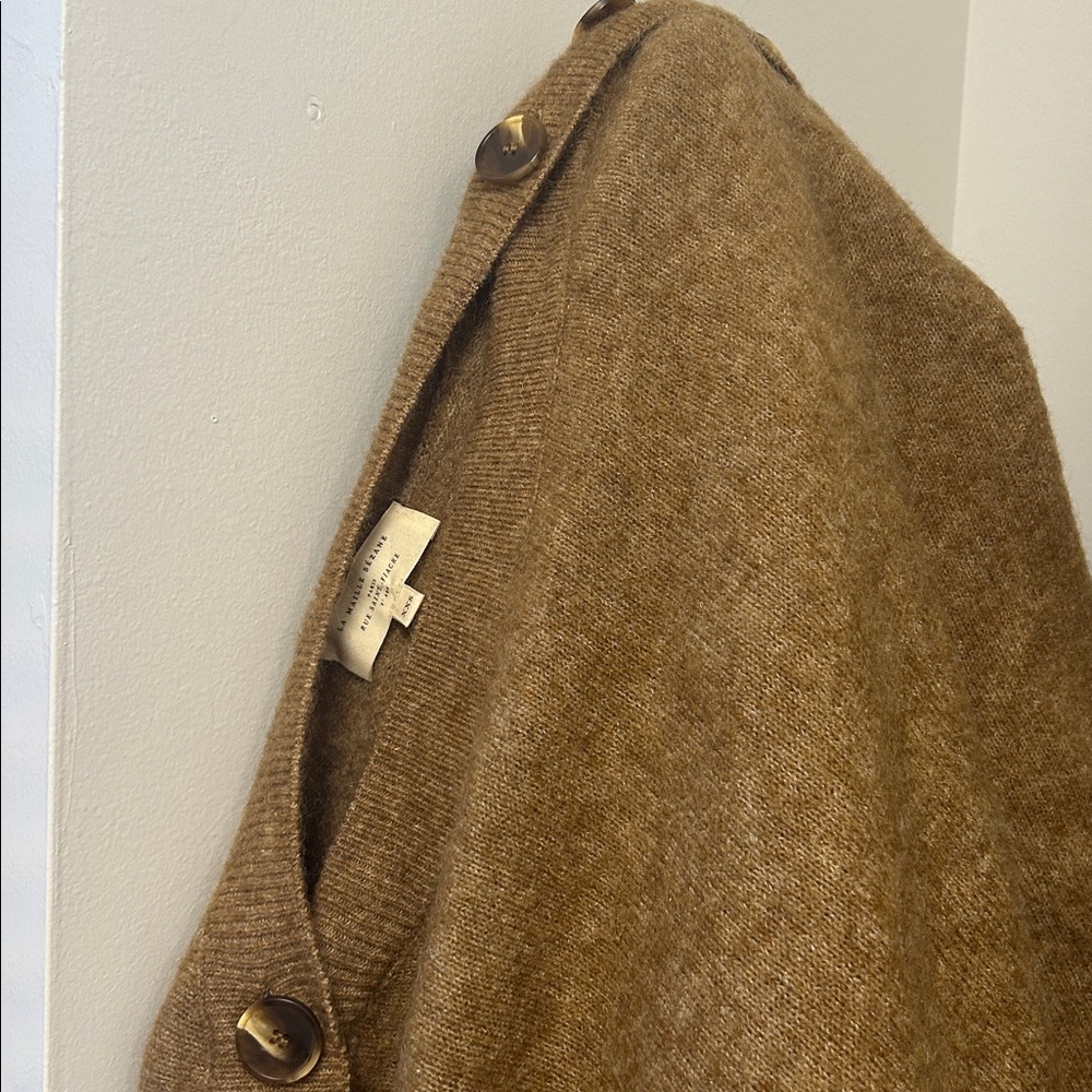 Sezane Tan Button-Detail Crew Neck Sweater - Picture 11 of 15